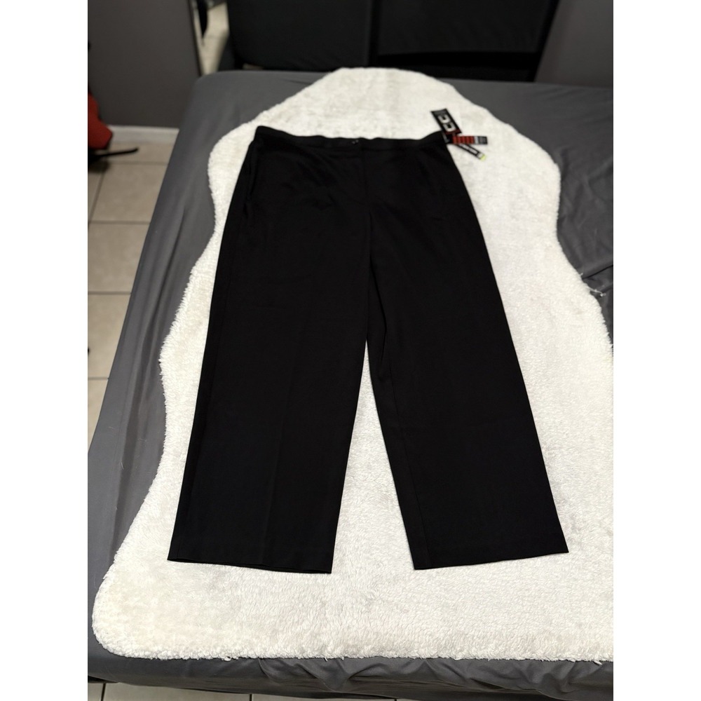 New Briggs New York High Waist Straight Black Dress Pants Size 18WS Short